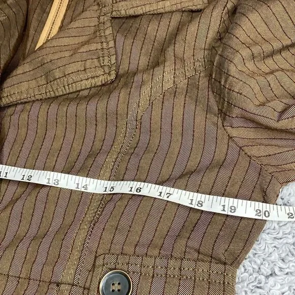 MRS PEPPER M Striped Pleated Jacket Embroidered Sleeves Vintage - Picture 10 of 15